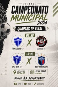 CAMPEONATO MUNICIPAL 2026 DEFINE OS DOIS ÚLTIMOS SEMIFINALISTAS NESTE DOMINGO
