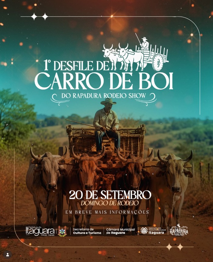 ITAGUARA ANUNCIA 1º DESFILE DE CARRO DE BOI E SURPREENDE POPULAÇÃO NO RAPADURA RODEIO SHOW 2026